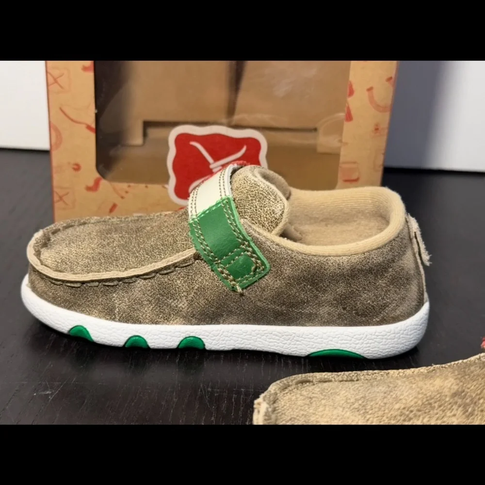 Twisted X Driving Moc Leather Shoes Dusty Tan/Multicolor Infants/Toddler 7M